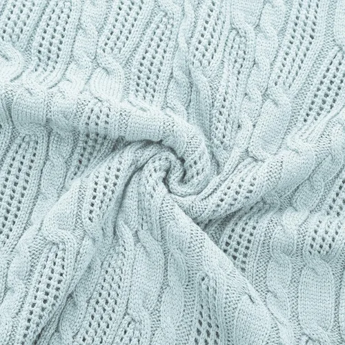 Miniatura 7 de Aormenzy - Mantas de punto trenzadas de 50 x 60 pulgadas, manta suave, acogedora y ligera, manta de acrílico lavable a máquina, manta decorativa
