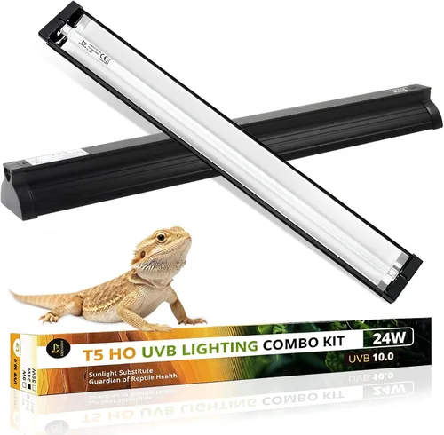Miniatura 10 de T5 UVB - Kit combinado de lámpara para reptiles 8W 10.0 - Luz HO UVB completa para reptiles con capucha de terrario de 12.44 pulgadas, bombilla UVB