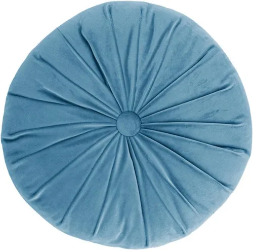 Miniatura 10 de MOJUN Almohada redonda de terciopelo de color liso, almohada de piso de calabaza, decoración del hogar, cojín redondo plisado para sofá, silla, cama