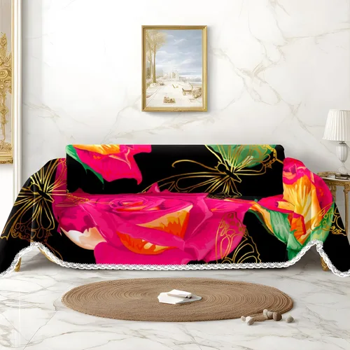 Miniatura 10 de Funda de sofá con estampado de piña a rayas, fundas de sofá para sillón, funda resistente a las manchas, protector universal de muebles