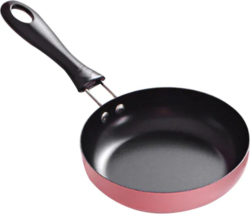 Sartén pequeña, sartén de huevos de 4.7 pulgadas, resistente al calor, antiadherente, con asa, tortilla redonda portátil para estufa de gas, placa
