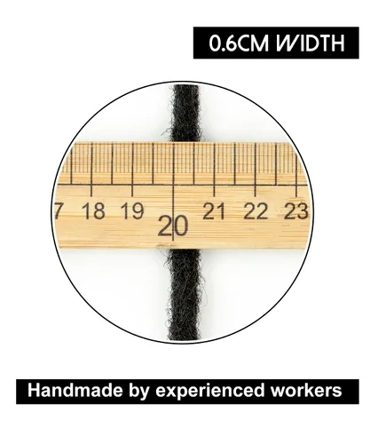 Miniatura 2 de Extensiones de rastas de cabello humano de 6 pulgadas, 10 hebras, 100% cabello humano, extensiones de rastas hechas a mano para hombres, mujeres