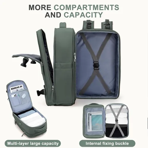 Miniatura 4 de coowoz Mochila de viaje grande para mujeres y hombres, mochila de mano, mochila de senderismo, impermeable, mochila deportiva al aire libre, mochila