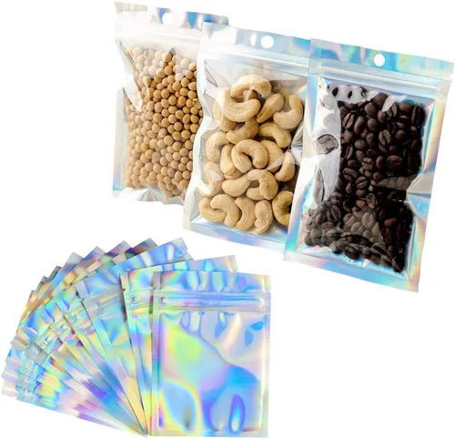 Miniatura 6 de Bolsas a prueba de olores, 100 bolsas resellables de Mylar de aluminio, bolsas planas para almacenamiento de alimentos, 4 x 6 pulgadas
