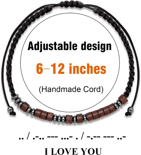Miniatura 6 de JoycuFF Pulseras de código morse para mujeres y hombres, regalos de aniversario de cumpleaños para mejor amiga, mamá, hija, nieta, hijo, novio