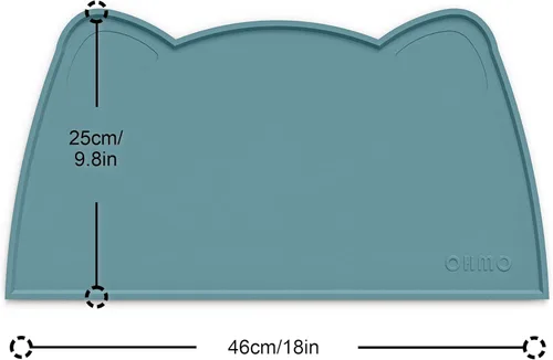 Miniatura 2 de OHMO - Tapete de silicona para comida para gatos, tapete de alimentación de mascotas para el piso, antideslizante, impermeable, bandeja para agua