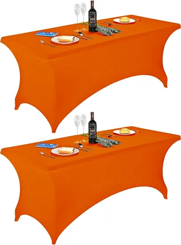 Miniatura 47 de FORLIFE - Funda de mesa de elastano, mantel ajustado de 4 pies para mesas rectangulares, funda elástica para patio, universal para bodas, banquetes