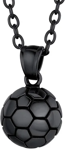 PROSTEEL Stainless SteelGold PlatedBlack Soccer Football Necklaces Pendant with Chain for Men Women Sport Fan Jewelry Gift Soccer Charm Necklace