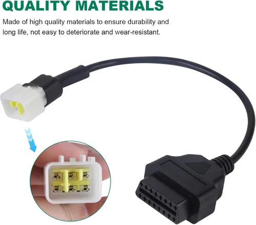 Miniatura 2 de Cable OBD apto para Delphi 6pin a 16pin adaptador de motocicleta, conector OBD2 compatible con Obd1 a Obd2 escáner herramienta de diagnóstico