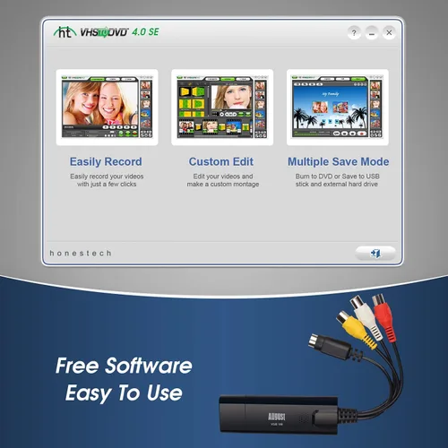 Miniatura 4 de August VGB100 - Tarjeta de captura de video USB externa - Cable de transferencia de video S/compuesto a USB - Cable de captura para Windows 11/10