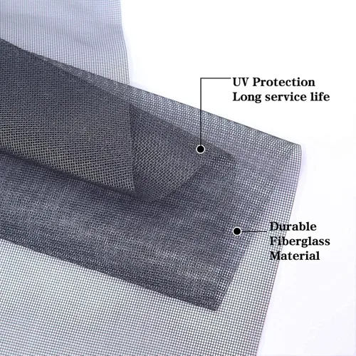 Miniatura 3 de Kit de reparación de mosquiteros de ventanas y puertas mosquitero, malla de fibra de vidrio color carbón de 48"x118" con herramienta de Negro