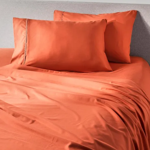 PeachSkinSheets Juego de sábanas Pumpkin Spice - Nivel de suavidad de 1500tc - Sábanas refrescantes extra suaves para personas que duermen con calor