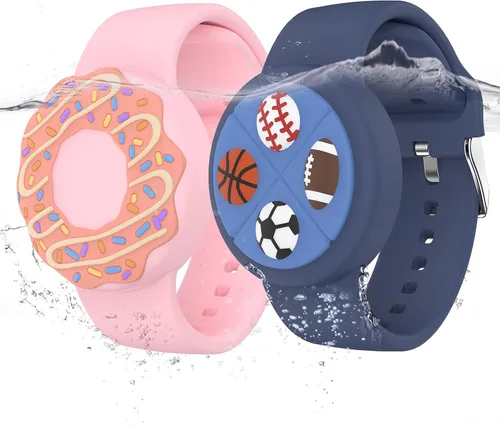Miniatura 7 de Pulseras impermeables Air tag para niños (paquete de 2) - Pulsera de silicona suave oculta para Air tag - Soporte ligero de rastreador