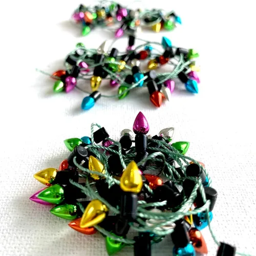 Miniatura 4 de Cadena de luces de Navidad en miniatura, luz falsa en miniatura para casa de muñecas, luces de hadas de árbol de Navidad, decoración de casa