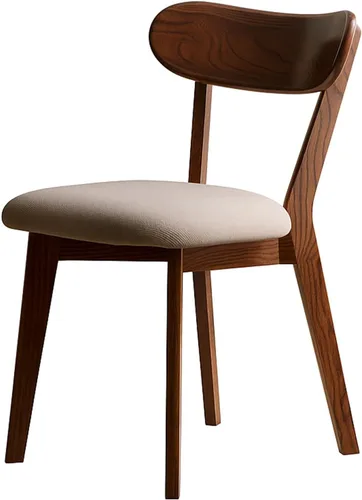 Silla de comedor moderna de nogal de mediados de siglo, marco de roble de grado FAS, silla auxiliar individual de madera maciza sin brazos, alta