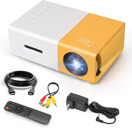 Mini Proyector, Meer Proyector de Video LCD LED Pico Portátil a Todo Color para Regalo de Niños, Película de Video TV, Juego de Fiesta,