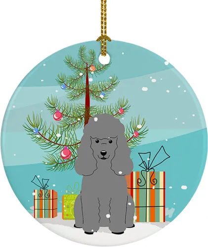 Miniatura 47 de Caroline's Treasures Adorno de cerámica para árbol de Navidad, Laika Spitz de Siberia Occidental, decoración colgante para árbol de Navidad
