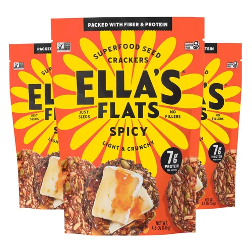 Miniatura 9 de ELLA'S FLATS® Comino todas las semillas saladas patatas fritas – Todo natural, sin gluten, buena fuente de proteínas, alto en fibra, vegano y apto