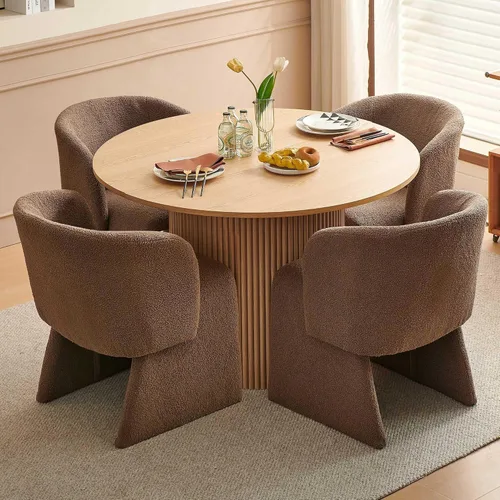 Miniatura 12 de Barrel - Silla de cocina y comedor, sillas de tocador de maquillaje modernas y cómodas con brazo, terciopelo tapizado, sofá individual, dormitorio