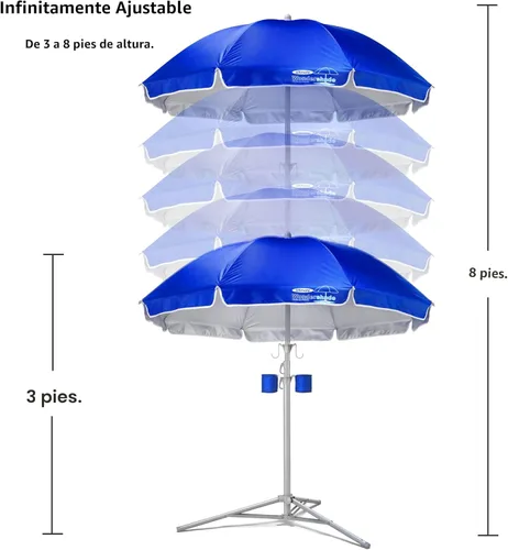 Miniatura 4 de Sombrilla portátil Ultimate de Wondershade para protección solar instantánea, ligera y ajustable - Azul Azul real