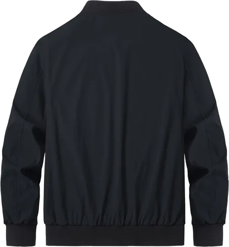 Miniatura 2 de MAGCOMSEN Chaqueta bomber para hombre, chaqueta ligera con cremallera completa, cortavientos ligera, casual, elegante, chaquetas de golf