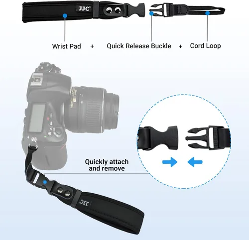 Miniatura 3 de JJC Correa de mano suave para cámara JJC Correa de muñeca para Canon Rebel T7 T6 T8i SL3 90D EOS R R10 RP M50 M6 Nikon D3500 D750 Z5 Z6 Z7 Z8 Z50