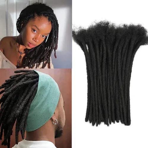 Miniatura 14 de Extensiones de cabello humano con 10 hebras de 6 pulgadas, 100 % hechas a mano, extensiones permanentes de rastas para mujeres y hombres, se pueden