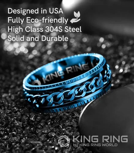 Miniatura 3 de King Ring Anillos Super Spinner de 0.315 in Segunda edición de anillos de acero inoxidable premium para hombres y mujeres Diseñado en Estados