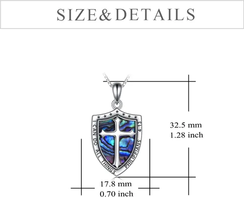 Miniatura 6 de YFN Collar de plata de ley San Miguel/San Cristóbal/Jesús/Virgen María para hombres y mujeres católico/protector/talismán collar con medalla