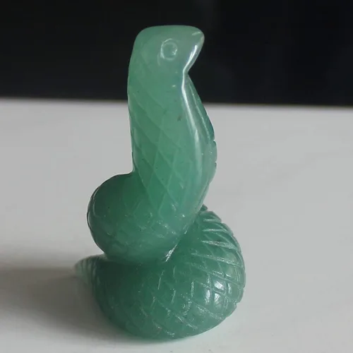 Miniatura 7 de 2 '' tallado a mano piedra preciosa cristal blanco jade serpiente figura talla animal Jade blanco