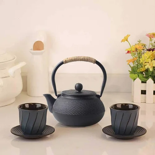 Miniatura 8 de Tetera japonesa de hierro fundido con infusor de acero inoxidable para té de hojas sueltas y bolsitas de té, hervidor de té de hierro fundido, apto