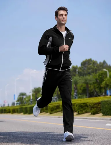 Miniatura 6 de TBMPOY Chándales para Hombres Conjuntos Deportivos para Hombres Conjuntos de Chándal de 2 Piezas Casuales Atléticos para Jogging Calentamiento