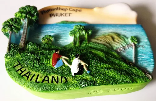 Miniatura 2 de WitnyStore Tiny Laem Phromthep Cape en Phuket, Tailandia Sudeste de Asia Atracciones turísticas Resina Imán de refrigerador Recuerdo del viajero 3D