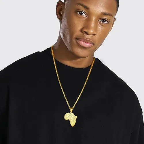 Miniatura 8 de GOLDCHIC JEWELRY - Collar de mapa de África para hombre, acero inoxidable, tribal africano, ojo egipcio de HorusI LOVE AFRICAMapa de Elefante