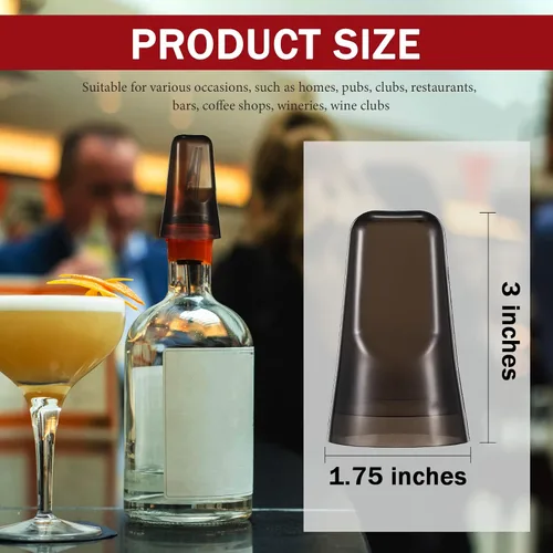 Miniatura 2 de Chengu 100 fundas para botellas de licor, tapas de boquilla para botellas, dispensador universal de vertido, tapas de boquilla de goma de silicona