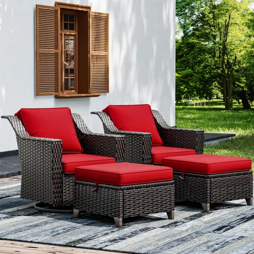 Miniatura 17 de Joyside Sofá de patio – Sofá de ratán de 3 plazas, sofá de respaldo alto para todo tipo de clima, tamaño grande mejorado con cojines de asiento de 4