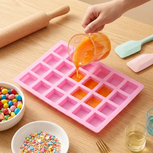 Miniatura 4 de Moldes del caramelo del silicón del rectángulo de 24 cavidades para las barras energéticas del caramelo del caramelo