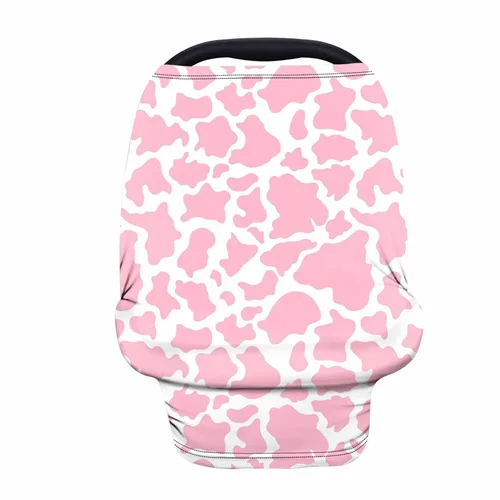 Miniatura 14 de Forchrinse Funda de asiento de coche de leopardo beige para bebés suave transpirable lactancia lactancia cubierta elástica infantil asiento de coche