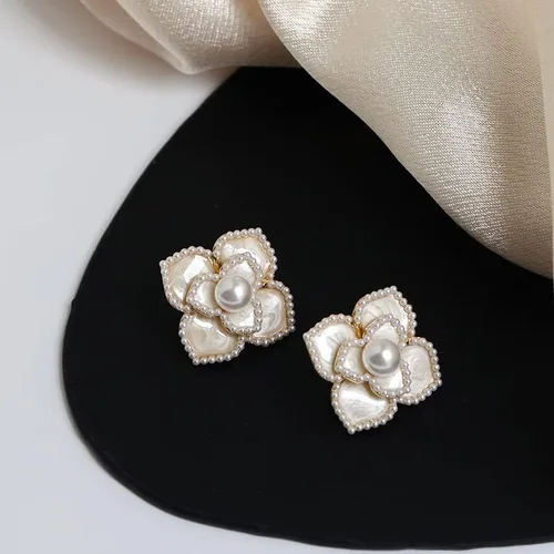 Miniatura 4 de H&Z - Aretes de aguja de plata 926 con diseño de flor de perla, estilo vintage, estilo barroco, boda, regalo de cumpleaños para mujer