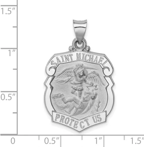 Miniatura 3 de Colgante hueco con forma de insignia de policía de San Miguel en oro real de 14 quilates