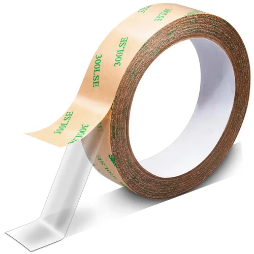 300LSE - Cinta fina de doble cara, 1 pulgada x 36 pies, rollo de cinta adhesiva resistente, resistente al calor, impermeable, transparente, para