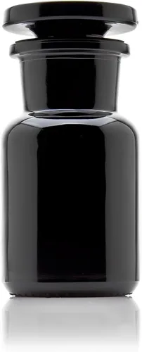 Infinity Jars 50 ml (1.69 fl oz) Tarro de vidrio negro con bloqueo ultravioleta, hermético, a prueba de olores, recargable, para hierbas, especias,
