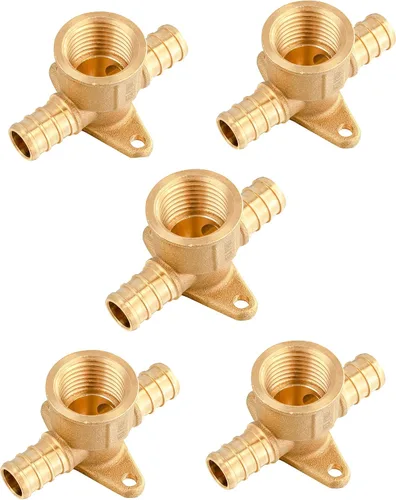 Miniatura 8 de EFIELD 1/2 "Pex x 1/2" Pex x 1/2" hembra NPT Drop-ear Tee, Latón Crimp Fitting, (PEX1807170)