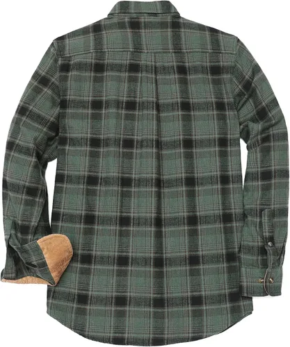 Miniatura 2 de Dubinik Camisas de franela de manga larga para hombre, camisa informal con botones, 100 % de algodón cepillado