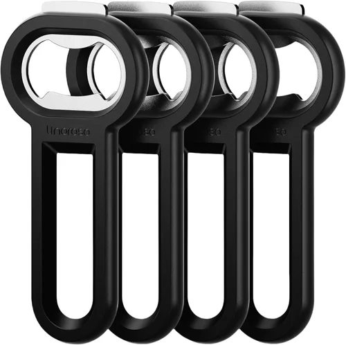 Miniatura 11 de Linoroso Abrebotellas magnético para refrigerador, abridor de botellas de cerveza y abrelatas de soda con captador de tapas, abridor de cerveza negro