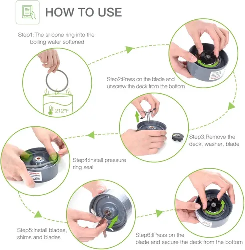 Miniatura 6 de Paquete de 2 piezas de repuesto de cuchillas extractoras 3D-Star para licuadora NutriBullet serie 600W/900W
