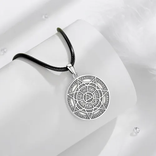 Miniatura 170 de Vito Collar de plata de ley 925 para mujeres y hombres, San Benito, crucifijo, Caravaca, San Cristóbal, San Judas, medalla patronal, amuleto