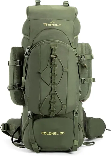 Miniatura 11 de Tripole Colonel - Mochila de 95 litros + Mochila de día desmontable, Verde militar, Mochila
