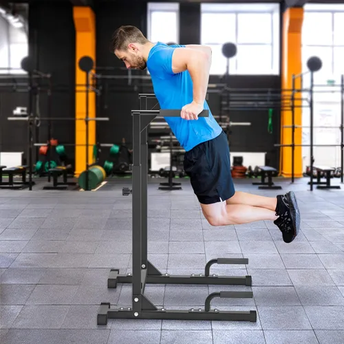 Miniatura 7 de SELEWARE Heavy Duty Dip Bar, Adjustable Width & Height Dip Station Home Gym Fitness Equipment, 800lbs Capacity, Multifunctional Strength Training