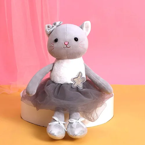 Miniatura 2 de Muñecas de bailarina de peluche, gatito, gato, animales de peluche, juguetes de ballet para niñas, regalos de recital para niñas, 15.5 pulgadas Gris